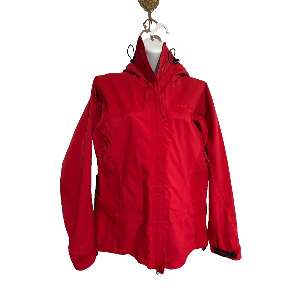 Marmot Gore-Tex XCR Rain Jacket~Women's M~Red Hooded Water Resistant Pockets